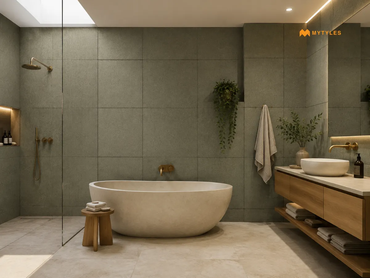 Porcelain Wall Tile in Bathroom Wall